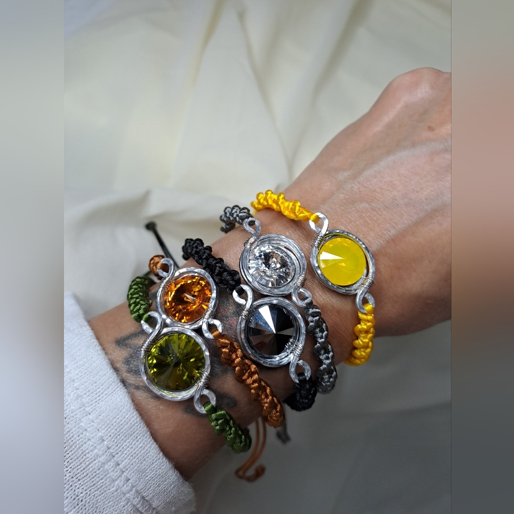Swarovski macrame bracelets